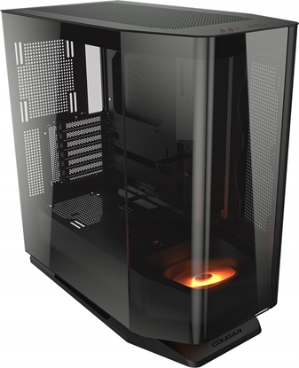 Изображение Komputer Cougar | FV270 Black | PC Case | Mid tower / Tempered, Curved Glass Perimeter / Quick Detachable Air Filters / Up to 9 Fans (1x120mm RGB Preinstalled) / Black