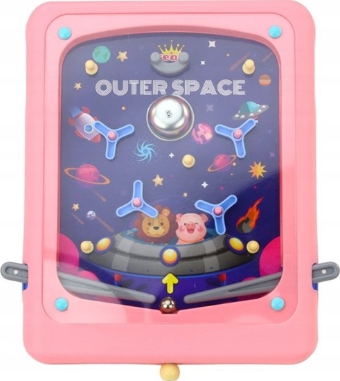 Picture of LeanToys Kosmiczna Gra Zrcznociowa Flipper Plansza Róowa