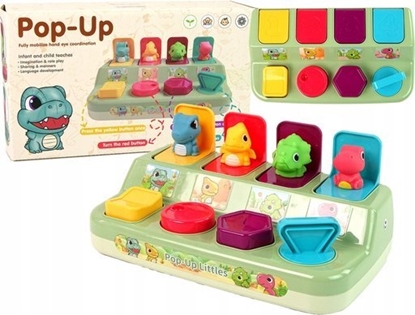 Изображение LeanToys Zabawka Zrcznociowa Pop-up dla Malucha Zwierztka Dinozaury