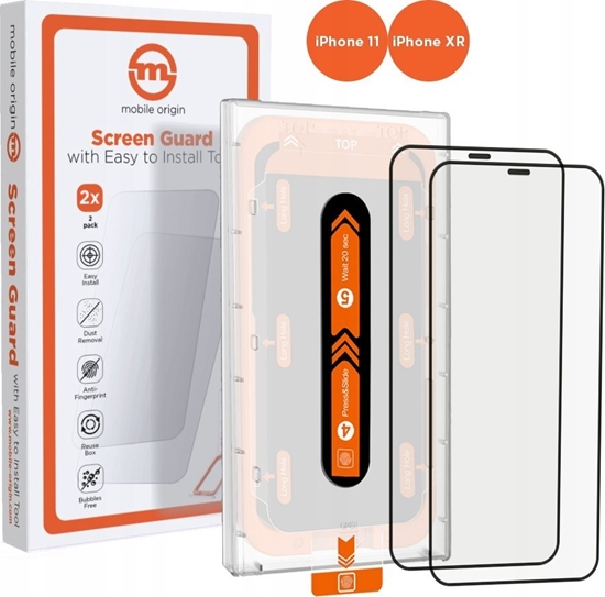 Изображение MOBILE ORIGIN Screen Guard iPhone 11 / XR z wygodnym aplikatorem, 2szt.