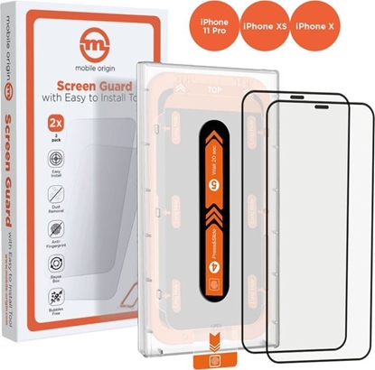 Изображение MOBILE ORIGIN Screen Guard iPhone 11 Pro / XS / X z wygodnym aplikatorem, 2szt.