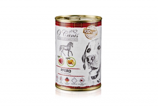 Picture of O'CANIS canned dog food- wet food- horse meat with potato - 400 g