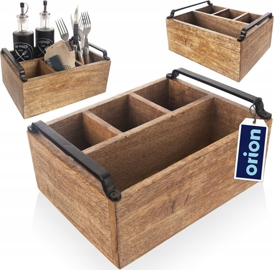 Picture of Orion Stojak na sztuce, sosy i przyprawy drewniany MANGO