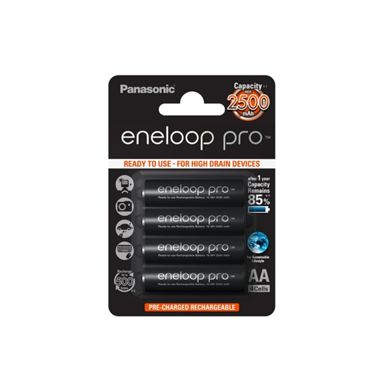Picture of Panasonic Eneloop Pro R6/AA 2500mAh  4 Pcs package