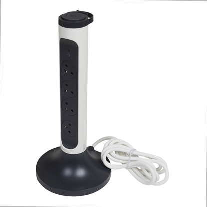 Picture of Przedłużacz wieża 4x2PZ Biało-grafitowy 2m