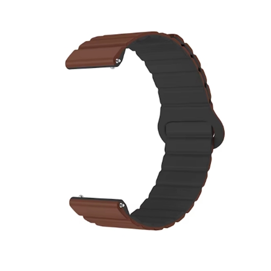 Picture of Riff 22mm Universālā (Samsung, Garmin uc) magnētiskās fiksācijas silikona siksniņa Brown / Black