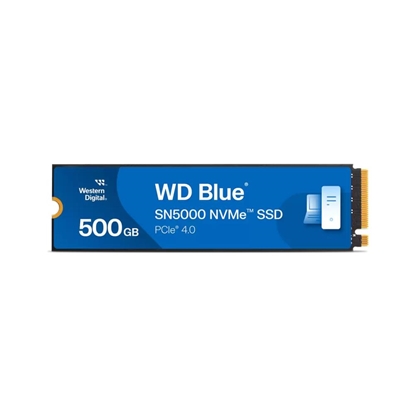 Picture of SSD|WESTERN DIGITAL|Blue SN5000|500GB|M.2|PCIe Gen4|NVMe|Write speed 4000 MBytes/sec|Read speed 5000 MBytes/sec|2.38mm|TBW 300 TB|WDS500G4B0E