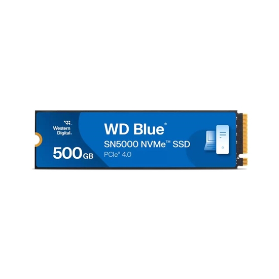 Picture of SSD|WESTERN DIGITAL|Blue SN5000|500GB|M.2|PCIe Gen4|NVMe|Write speed 4000 MBytes/sec|Read speed 5000 MBytes/sec|2.38mm|TBW 300 TB|WDS500G4B0E