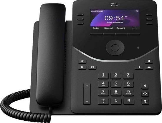 Picture of Telefon Cisco Cisco Desk Phone 9851 - VoIP-Telefon - mit Trusted Platform Module (TPM) 2.0 mit Rufnummernanzeige/Anklopffunktion - SIP, RTCP, RTP, SRTP, SDP - 46 Leitungen - Carbon Black