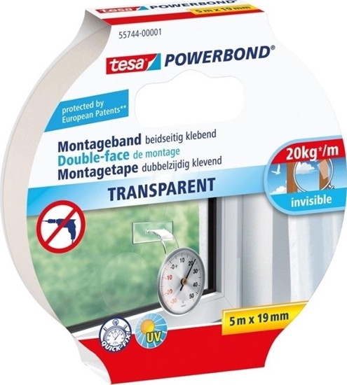 Picture of Tesa TRANSPARENT 2-SIDED TAPE 19MMX5M TESA