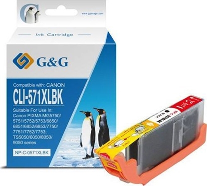 Attēls no Tusz G&G kompatybilny z CLI571BK XL, NP-C-0CL571XLBK, black, 10,8ml