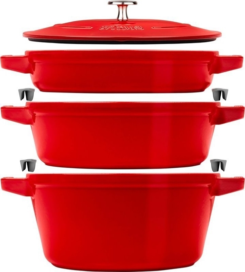 Изображение Zwilling Zestaw 3 naczy eliwnych z pokrywk STAUB 40508-387-0 - czerwony 24 cm