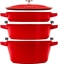 Изображение Zwilling Zestaw 3 naczy eliwnych z pokrywk STAUB 40508-387-0 - czerwony 24 cm