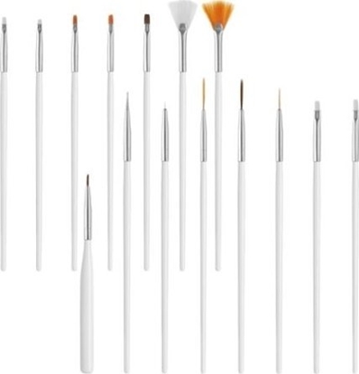 Picture of Alkotest SUNONE_SET Pdzelki do zdobie paznokci Biae 15szt