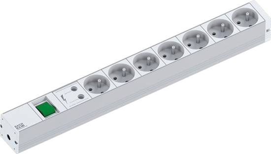 Picture of Bachmann 19"-Steckdosenleiste 1HE 7xUTE 1xSchalter 1xSPD, 2 m