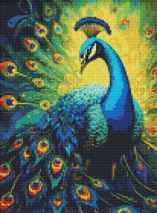 Picture of Diamentowa mozaika - Elegancki paw 30x40cm