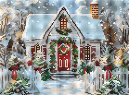 Изображение Ideyka Diamentowa mozaika - witeczny dom 30x40cm
