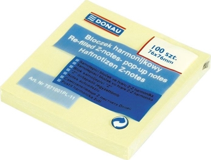 Picture of Donau NOTES SAMOPRZYLEPNY DONAU Z-NOTES 76X76MM JASNOÓTY 100 KARTECZEK