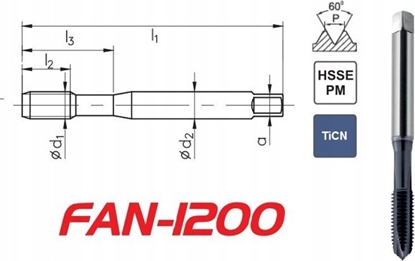 Изображение Fanar GWINTOWNIK M 6 DIN-371B (6H) HSSE-PM TICN FAN
