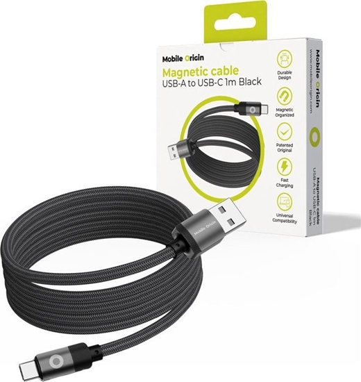 Picture of Kabel USB Mobile Origin USB-A - USB-C 1 m Czarny (MC2-USBA-1M-BLK)