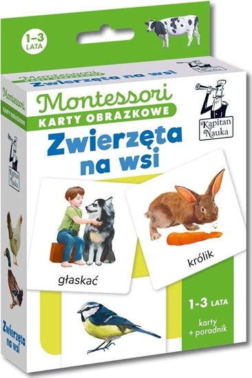 Picture of Kapitan Nauka Montessori Karty obrazkowe Zwierzta 1- lata