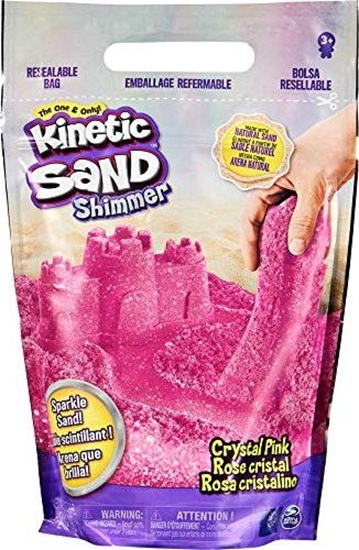 Изображение Kinetic Sand , Crystal Pink 2lb Bag of All-Natural Shimmering Play Sand for Squishing, Mixing and Molding, Sensory Toys for Kids Ages 3 and up