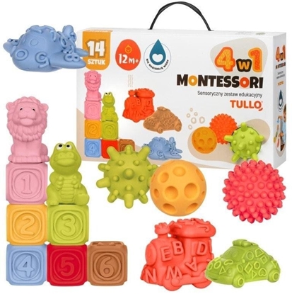 Изображение Klocki sensoryczne Zestaw Montessori 14szt