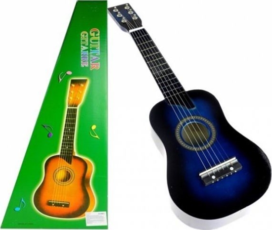 Picture of Lean Sport Gitara Drewniana Klasyczna z Kostk Niebieska 60 cm