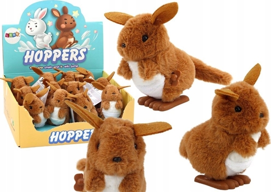 Picture of LeanToys Skaczcy Kangurek Nakrcany Pluszowy Zabawka Ozdoba Brzowy