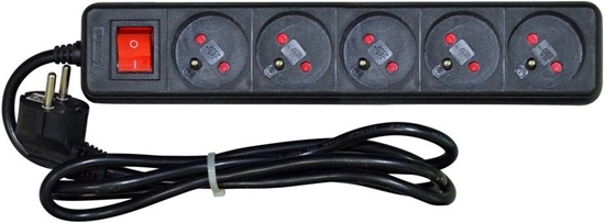 Изображение Listwa zasilajca Vakoss przeciwprzepiciowa 5 gniazd 1.5 m czarna (52-511SK)