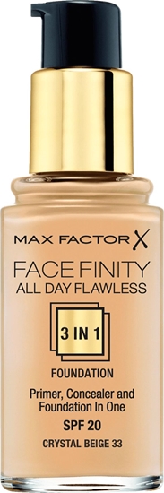 Изображение MAX FACTOR Podkad do twarzy Facefinity All Day Flawless 3in1 Foundation Spf20 33 Crystal Beige 30ml