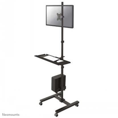 Изображение NEWSTAR MOBILE WORKPLACE FLOOR STAND (MONITOR, KEYBOARD/MOUSE & PC) 10-32" BLACK