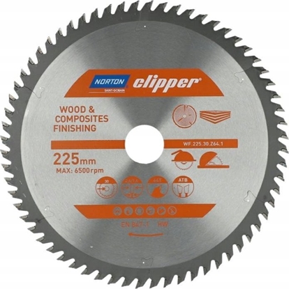 Picture of Norton NORTON PIA TARCZOWA 225mm x 30mm x 64z DREWNO I KOMPOZYTY ATB (2,6 / 1,6)