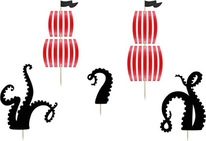 Изображение Party Deco Toppery na ciasto Piraci, mix, 5 szt. uniwersalny