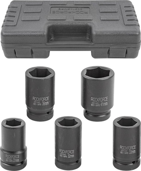 Picture of Rockforce Zestaw nasadek udarowych gbokich 1" 5el. (6-ktnych) (27-41mm)