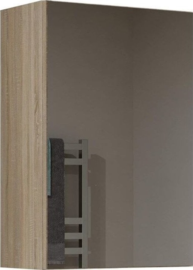 Picture of Topeshop Szafka wiszca do azienki, lustro, Pola, 40x22x60 cm, db sonoma, mat