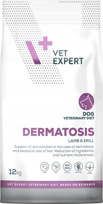 Picture of VetExpert Veterinary Diet Dermatosis dog Lamb&Krill 12kg
