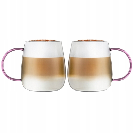 Picture of Vialli Design - Bolla zestaw dwóch szklanek z róowym uchem 400ml