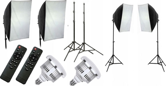 Picture of Zestaw studyjny Xrec Zestaw 10w1 2x Lampa Led 1600w 3000-6500k Pilot Softbox 50x70 Statyw 230 / 2x Led803