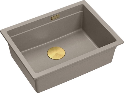 Изображение Zlewozmywak GraniteQ LOGAN 100 GraniteQ zlewozmywak soft taupe 59,5x45,1x21,5 cm 1-komorowy podwieszany z syfonem manualnym zoty