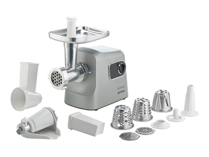 Attēls no GORENJE MG2500DS Meat grinder, 2500 W, Grinding capacity (kg/min) 2.8, Stainless Steel/White |