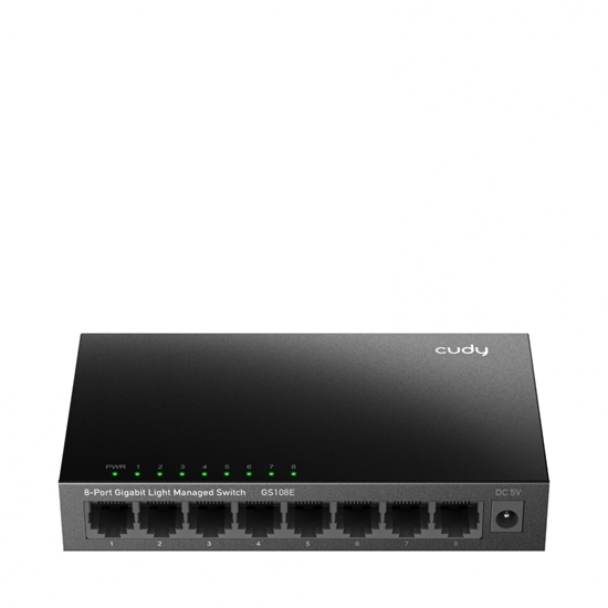 Picture of Przełącznik GS108E Gigabit Light Managed Switch   8-Port Gigabit Light Managed Switch, 8 10/100/1000M RJ45 Ports, Desktop Metal Power S