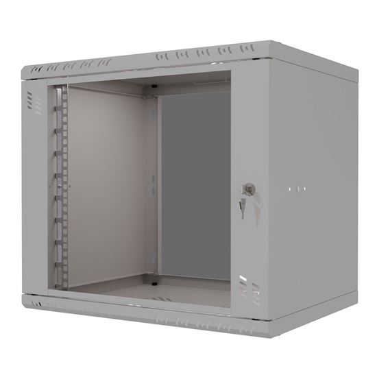 Picture of Rack Cabinet 19" 9U 450mm Glass Door Grey