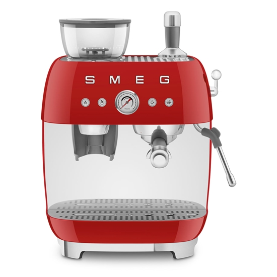 Picture of SMEG ESPRESSO MACHINE 50'STYLE WITH INTEGRATED GRINDER RED EGF03RDEU