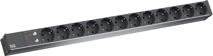 Attēls no Bachmann IT PDU ALU 1U 12x earthing contact, supply cable with earthing contact plug