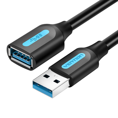 Изображение CABLE USB3.0 MALE TO FEMALE/1M BLACK CBHBF VENTION