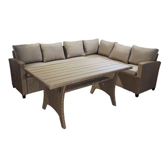 Picture of Dārza komplekts, galds ar stūra dīvānu