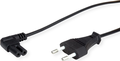 Picture of Value Euro Power Cable, 2-pin, C/ connector 90° angled, black, 1.8 m