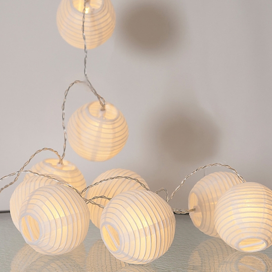 Picture of 10 LED diožu virtene Laternas 1.35m balta