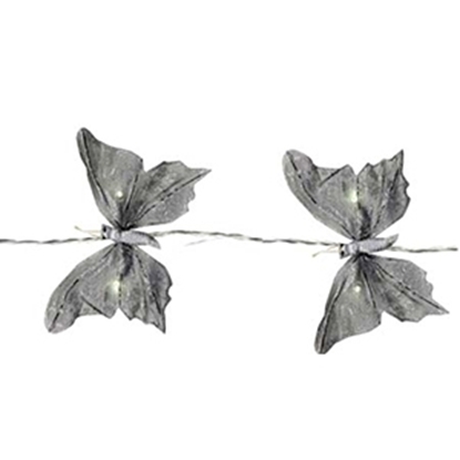 Attēls no 10 LED diožu virtene-taureņi 1.2m melna/sudr.